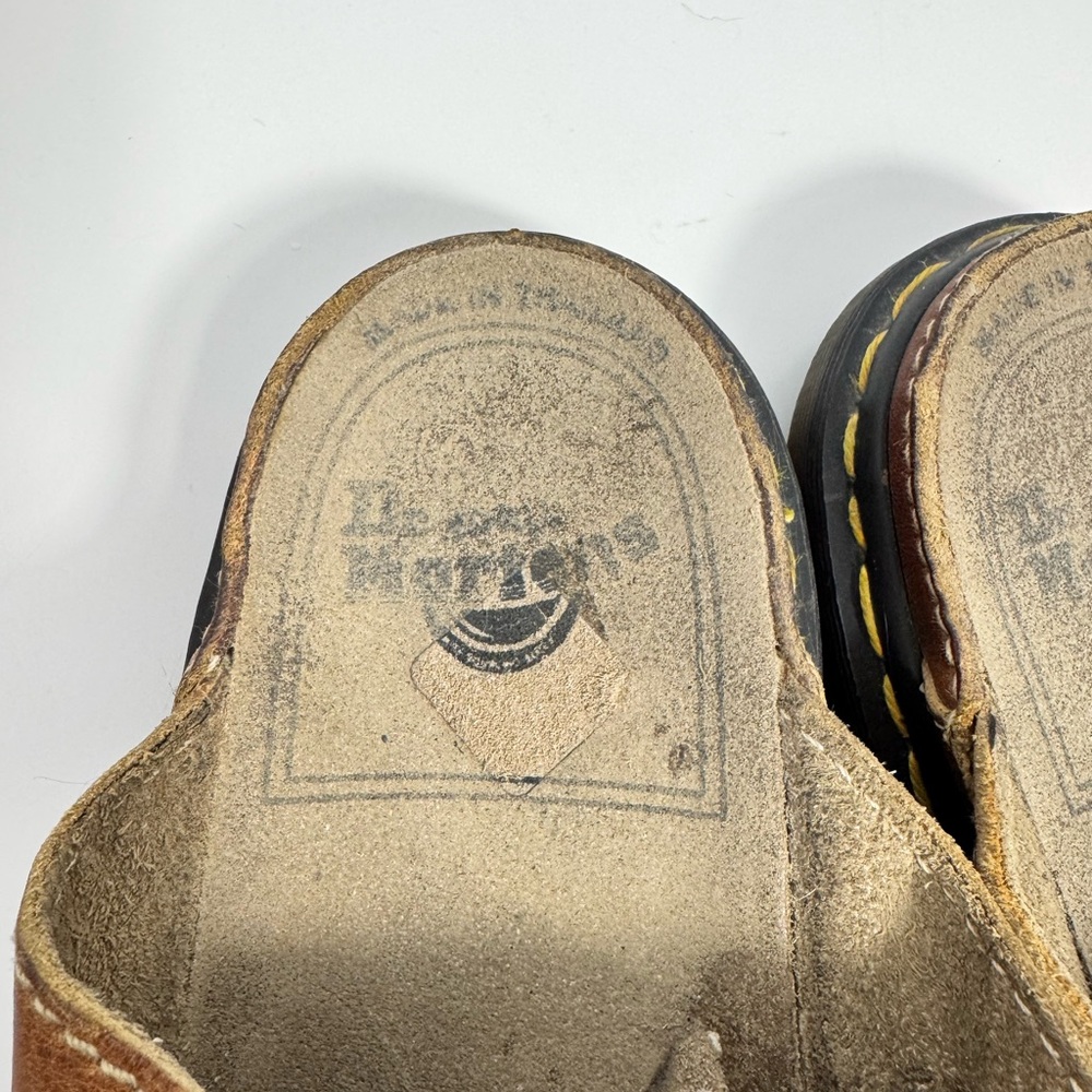 Vintage Dr. Martens Y2K Star Cutout Studded Leather Mule Sandals Brown M10 W11.5 - Picture 11 of 16